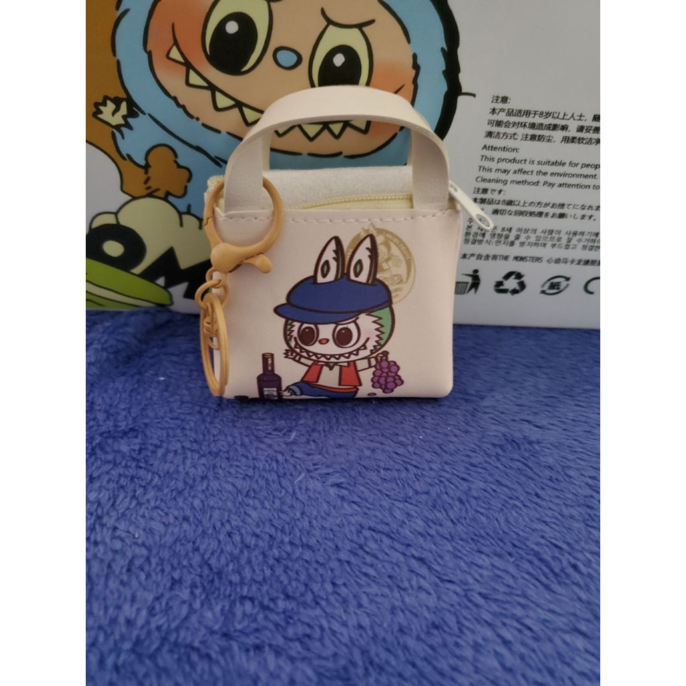 The Monsters Labubu Mini Bag Keychain Beige